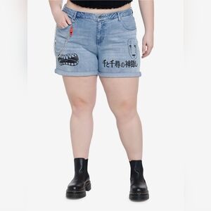 Hot Topic X studio Ghibli Spirited Away denim shorts size 16